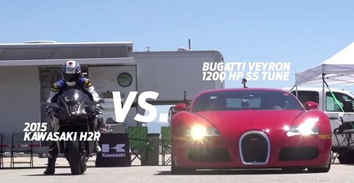 Kawasaki Ninja H2R, Bugatti Veyron'a Karşı