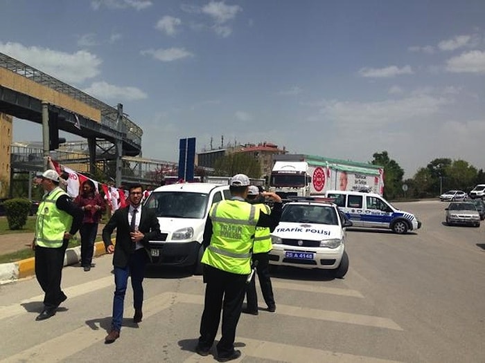 Erzurum'da CHP TIR'ı Yine Durduruldu