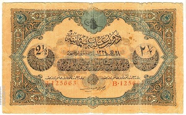 1. Sultan Vahdeddin dönemi 2,5 Lira