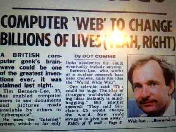 9. 20 yıl önce "internet milyarlarca insanın hayatını değiştirecekmiş, hee he öyledir aynen" diye haber yapan The Sun