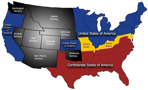 10. 1850 yılında Amerika Kuzey - Güney olarak ikiye ayrılmıştır.