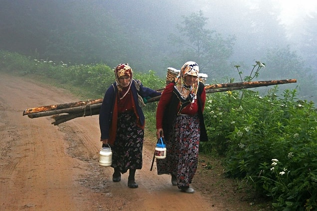 25. Sırıtına kolanla bağladığı yüküyle Karadeniz'in engebeli arazisini adı gibi bilirmişçesine aşan kadındır.
