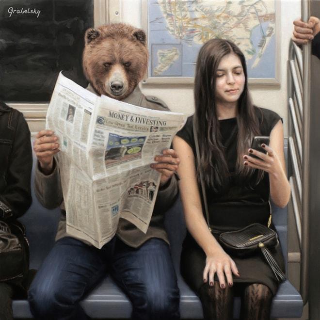 Metroda Gerçekten Görseniz Şaşırmayacağınız 19 Hayvan Portresi