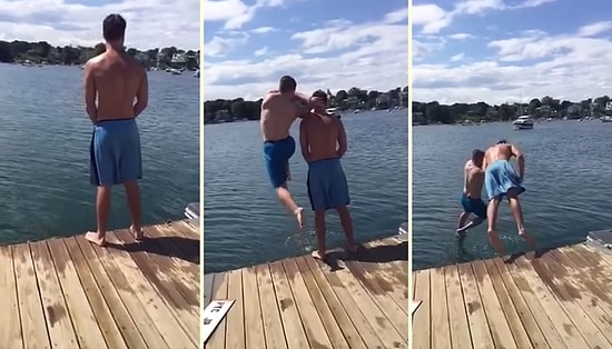 Denize İşeyen Arkadaşına RKO Hareketiyle Unutulmaz Bir Ders Veren Adam