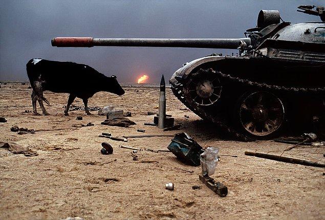 34. Terk edilmiş bir tank, Kuveyt