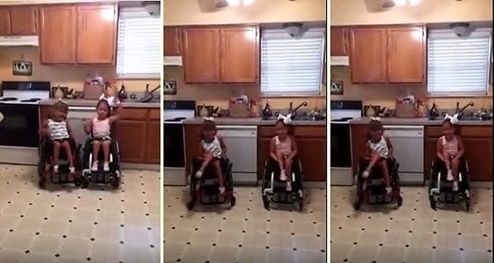 Tekerlekli Sandalye Üzerinde Dans Eden Kızların Sımsıcak Görüntüleri