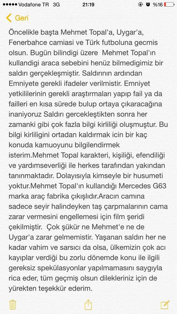 Mehmet Topal'ın menajeri Batur Altıparmak'tan açıklama: