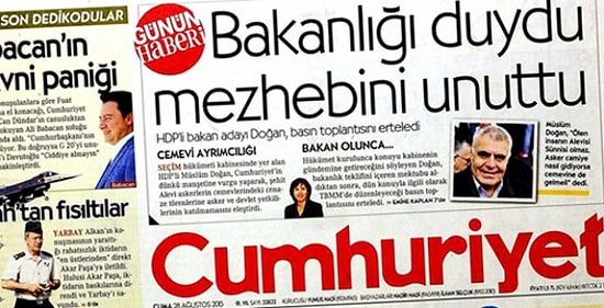 Müslüm Doğan'dan Cumhuriyet'in Manşetine Protesto