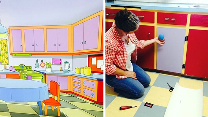 Hayranlığın Böylesi: Hiç Üşenmeyip Simpson Ailesinin Mutfağına Hayat Veren Çift