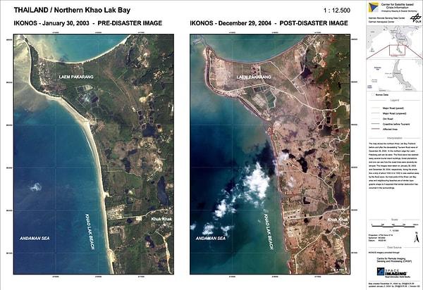 Bölgede tsunamiden önce ve sonrası