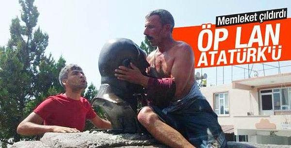 2. Zorla Atatürk heykeli öptürülen adam