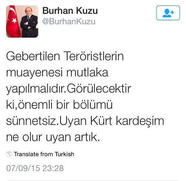 6. Burhan Kuzu'nun Sünnet tweet'i