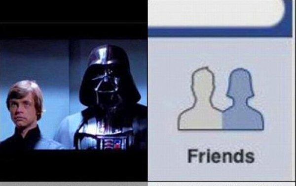 1. Facebook'a her girişinizde Luke ve Darth Vader sizi karşılamak üzere orada.