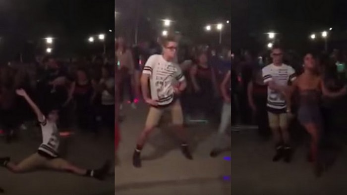 'Cha Cha Slide' Şarkısında Kendinden Geçerek Dans Eden Çılgın Genç