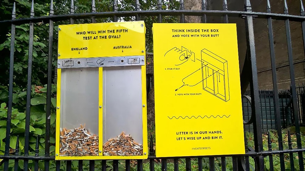 Londra Sokaklarında Yerlere Çöp Atmama Oyunu