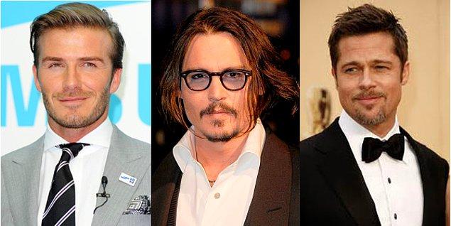 9. David Beckham, Johnny Depp, Brad Pitt