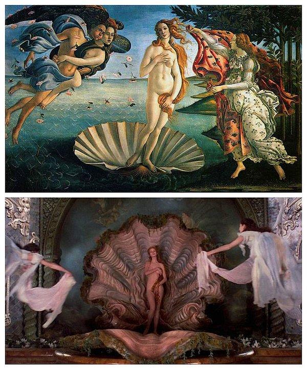 8. Terry Gilliam'ın Baron Munchausen'in Maceraları ve Boticelli'nin The Birth of Venus ( Venüs'ün Doğuşu) adlı tablosundan