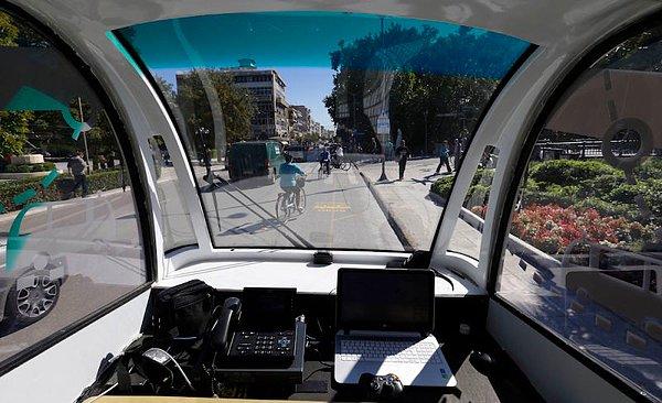 Trikala, Yunanistan 80.000 nüfuslu bu şehirde, Fransız yapımı CityMobil 2 sisteminin testleri yapılıyor.