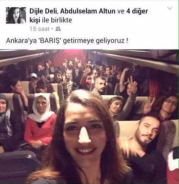 12. Dijle ve diğer onlarca insanın Ankara'ya gelirken tek bir amacı vardı: "BARIŞ".