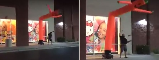 Fly Tüp ile Birlikte Dans Etmeye Çalışan Adamın Eğlenceli Anları