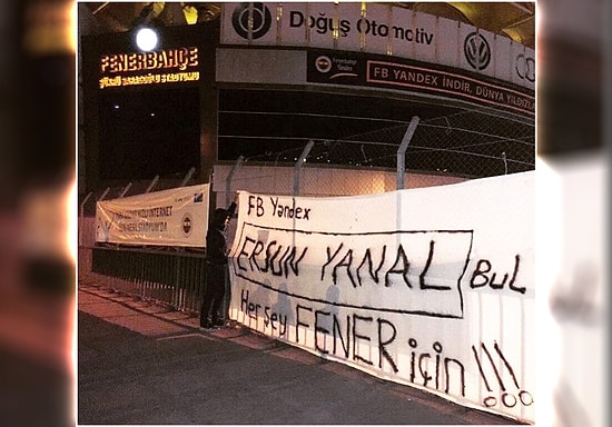 Şükrü Saraçoğlu'nda Ersun Yanal Pankartı