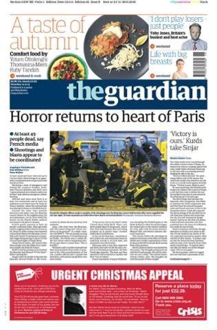 4. The Guardian (Birleşik Krallık): Dehşet Paris'in Kalbine Geri Döndü