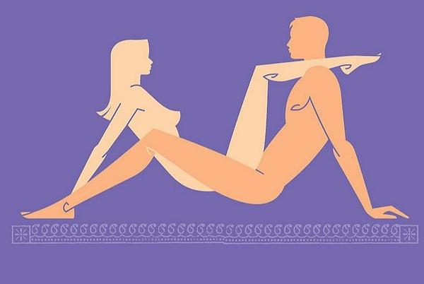 9. Kadının bacaklarını partnerinin omzuna attığı bu pozisyonun adı ne olabilir?