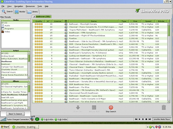 BONUS: İnternet sonrası olsa da, ilk müziğimizi indirdiğimiz o kadim programı anmadan geçmek olmazdı: Kara gün dostu LimeWire...