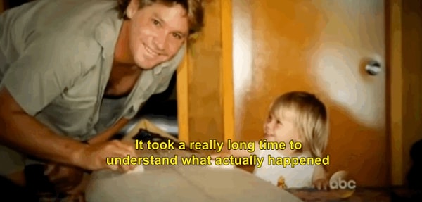 12. Она поделилась с нами тем, что для нее было очень трудно оправиться от горя после смерти ее отца, Стива Ирвина.