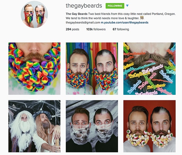 У аккаунта The Gay Beards 103,000 подписчиков, и цифра стремительно растет!