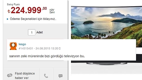 224.999 TL'ye Satılan Televizyon İçin Yapılmış Birbirinden Komik 18 Yorum