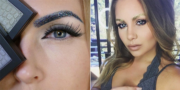 Pırıltı Modası Durdurulamıyor: Simli Kaş Trendinden 19 Örnek