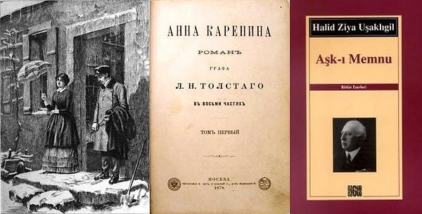 1. Gustave Flaubert’in Madame Bovary'si, Lev Tolstoy'un Anna Karenina'sı ve Halit Ziya Uşaklıgil'in Aşk-ı Memnu'su... Üç roman da evli kadınların yasak aşklarını anlatmalarıyla bilinirler.