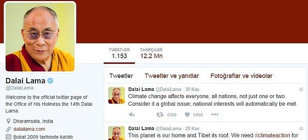 13. Budistlerin sürgündeki ruhani lideri Dalay Lama