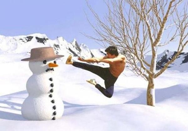 16. Kışın birileri tarafından yapılmış olan kardan adama tekme atma veya bozmaya çalışma hastalığı,