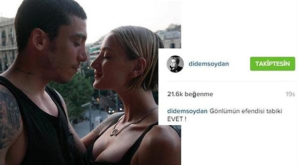 Didem Soydan, Bonomo'nun evlenme teklifini kabul ettiğini Instagram hesabından duyurarak nişanlandıklarını ilan etmişti.