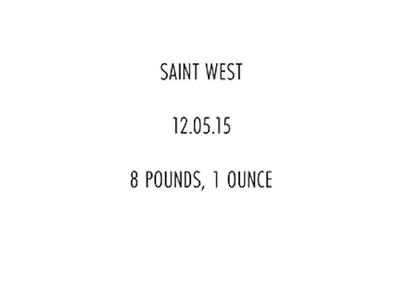 На своем официальном сайте Ким выложила пост, на котором обнародовала имя своего новорожденного малыша.