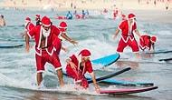 320 Санта-Клаусов приняли участие в уроке по серфингу и поставили рекорд Гиннесса