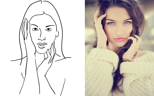 2. Легким движением руки поправьте волосы.