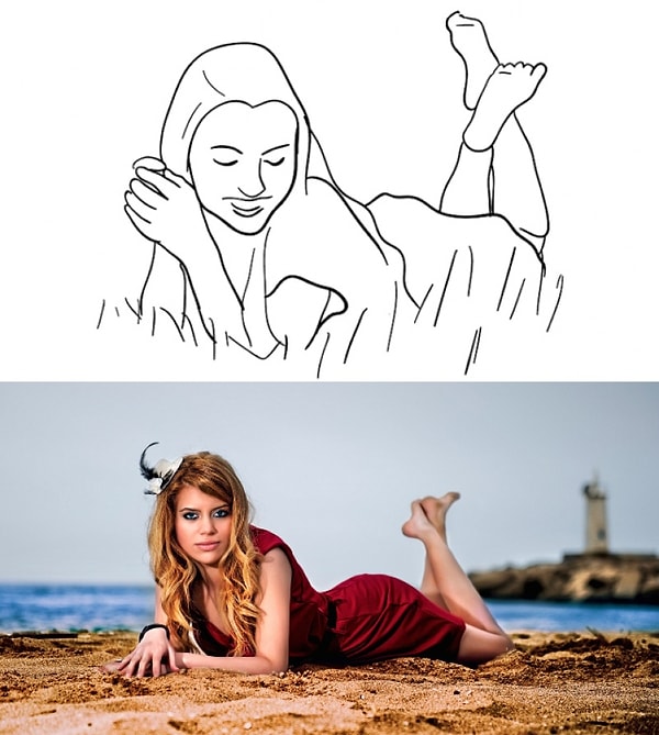 5. В таких позах можно опираться на локти, получается очень изящно.