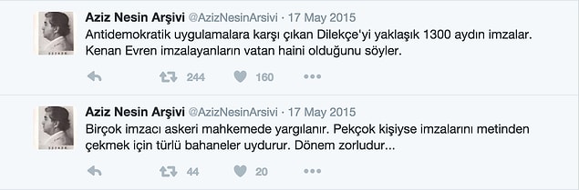 Haliyle çok büyük tepki gelir ve imza atanlar hakkında yargılama süreci başlar. Hatta Kenan Evren buna çok kızar ve aydınlar için ''Vatan Haini'' olarak söz eder.