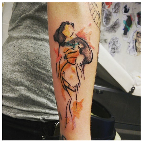 4. Мастерское сочетание линий и акварели: