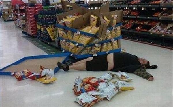 10. Who would fall into sleep while buying some chips