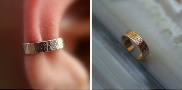 16. Колечко для ушей из розового золота.