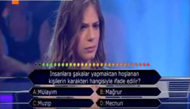11. İnsanlara şakalar yapmaktan hoşlanan kişilerin karakteri hangisiyle ifade edilir?