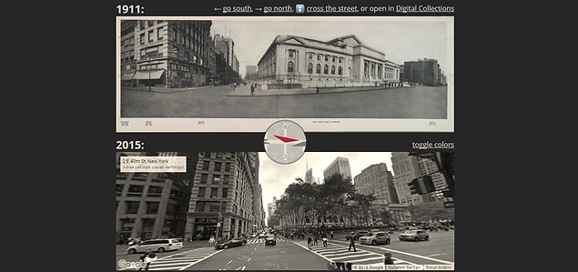 Diğer uygulamada ise New York sokaklarının önceki ve şimdiki hallerini karşılaştırabiliyorsunuz.