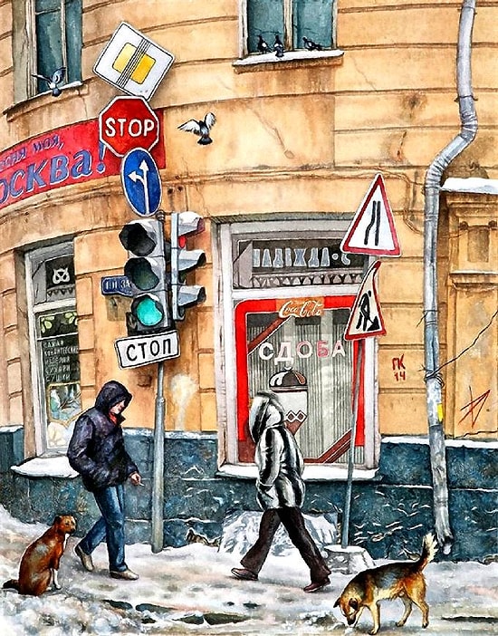 Московских окон негасимый свет: рисунки художницы Алёны Дергилёвой