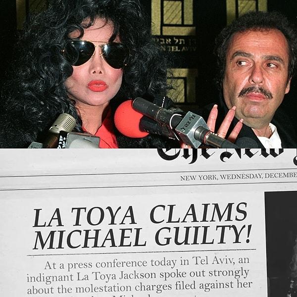 Aralık 1993'de Tel Aviv'de, Gordon alelacele bir basın toplantısı düzenledi. La Toya'ya Michael'ın cinsel istismar suçunun gerçek olabileceği ile ilgili bir yazı okuttu.