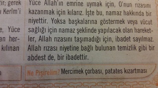 1. "Ne pişirsem?" sorusuna cevap verebilmesi.