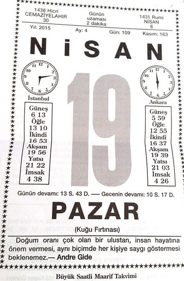 10. Yılın kaçıncı günü olduğu.